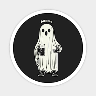 Booze || Funny Halloween Ghost Magnet